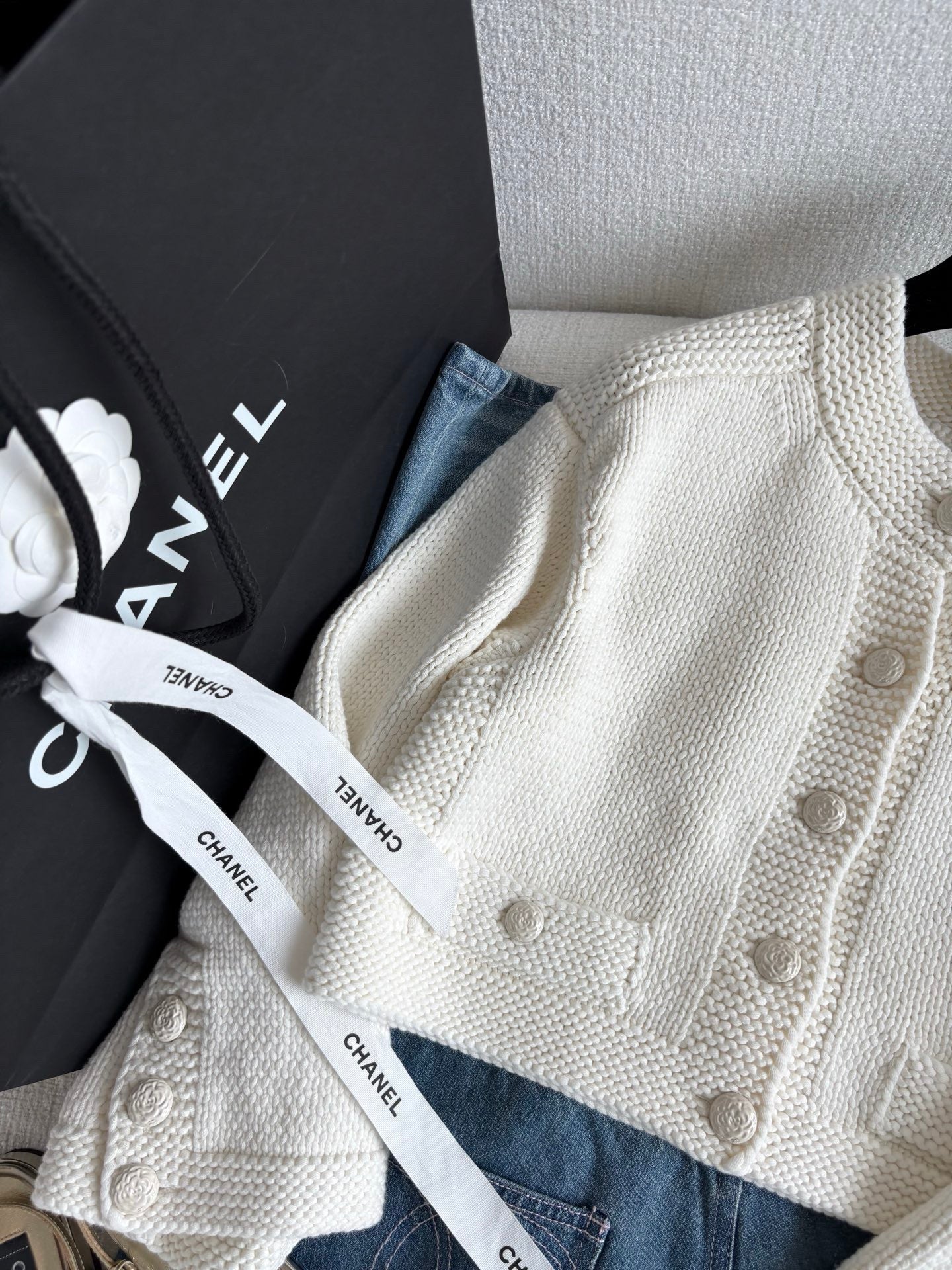 Cardigan fleuri double face