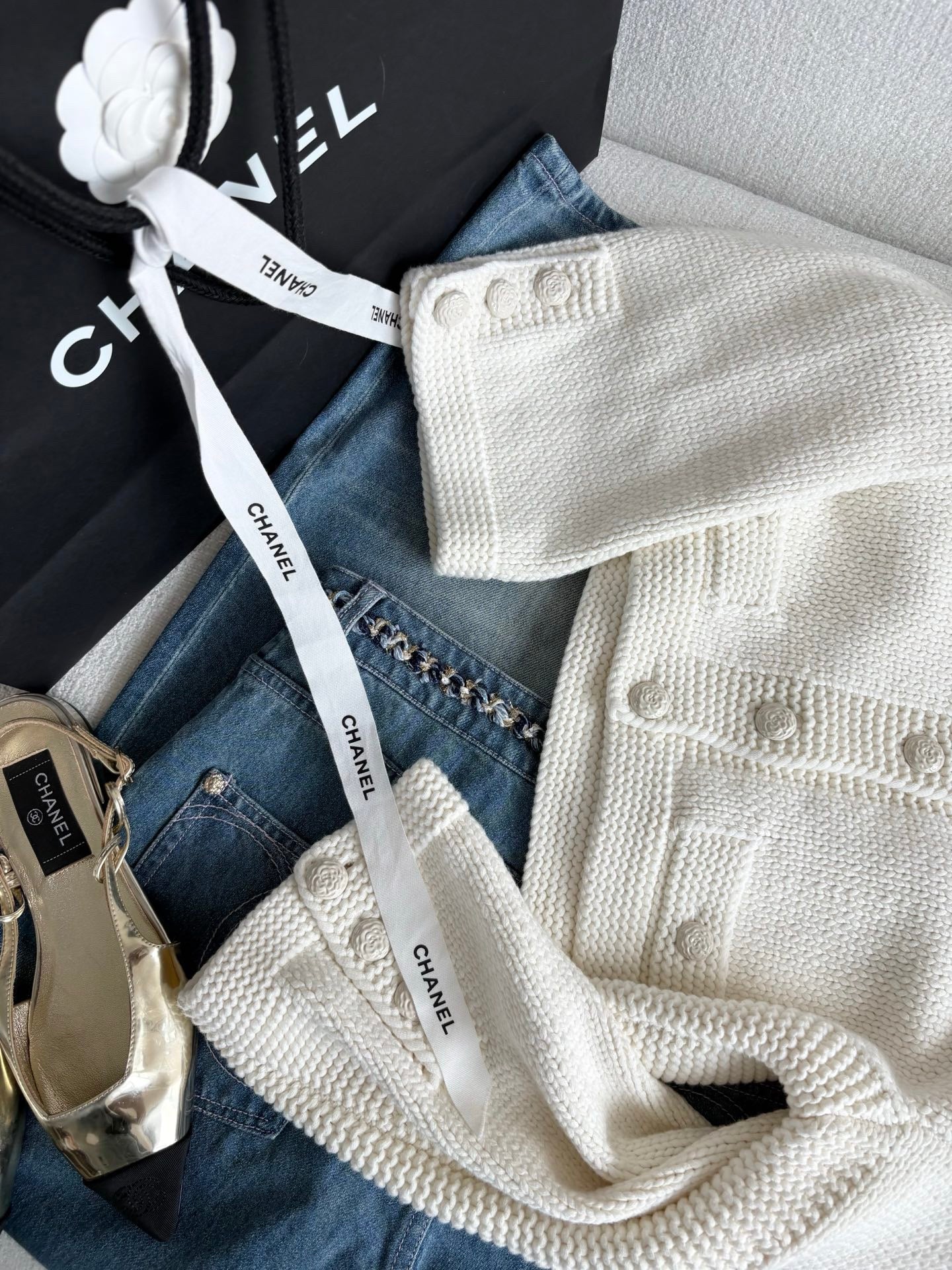 Cardigan fleuri double face