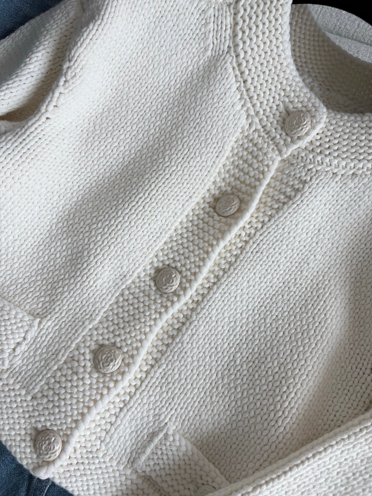 Cardigan fleuri double face