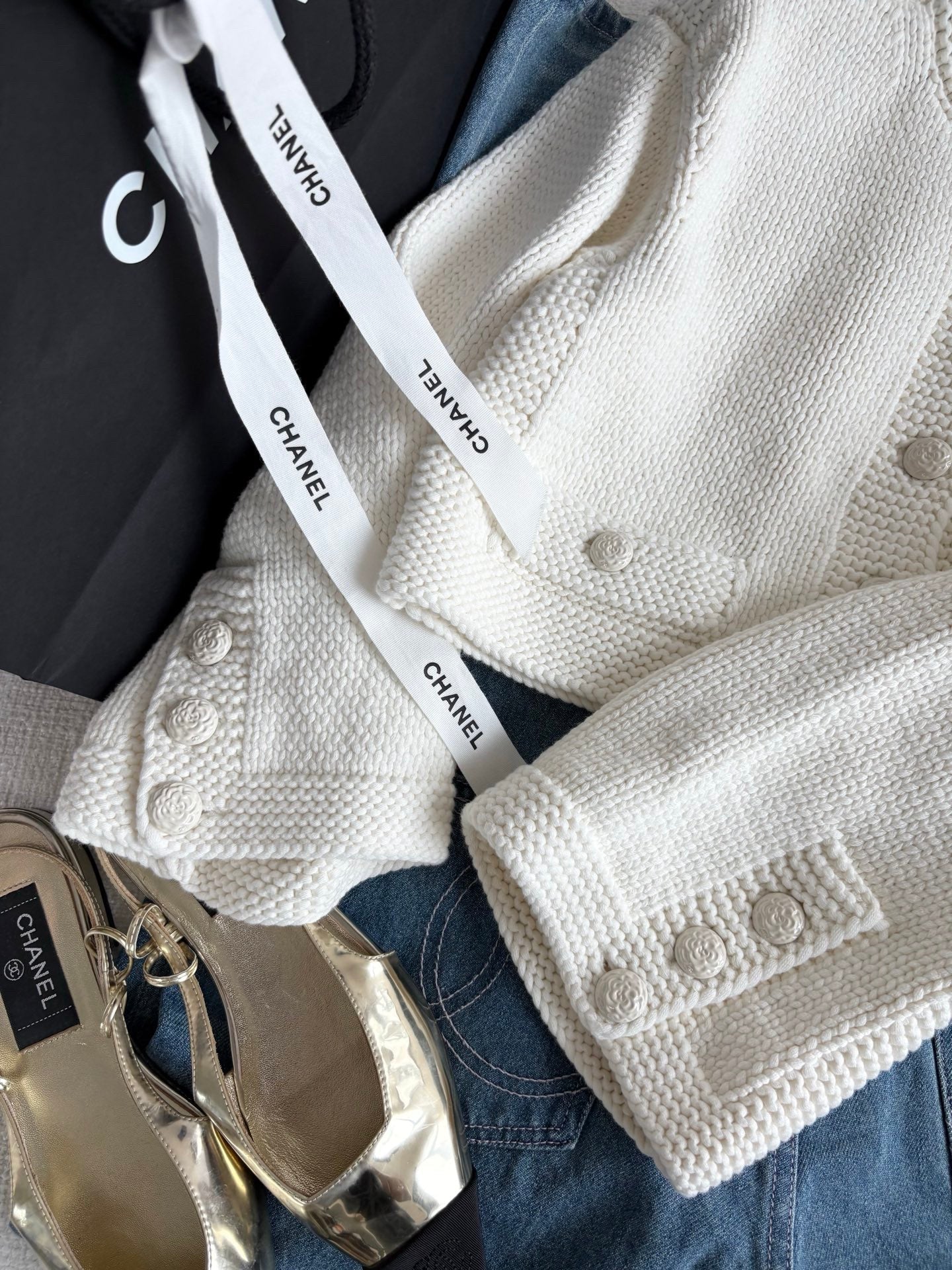 Cardigan fleuri double face