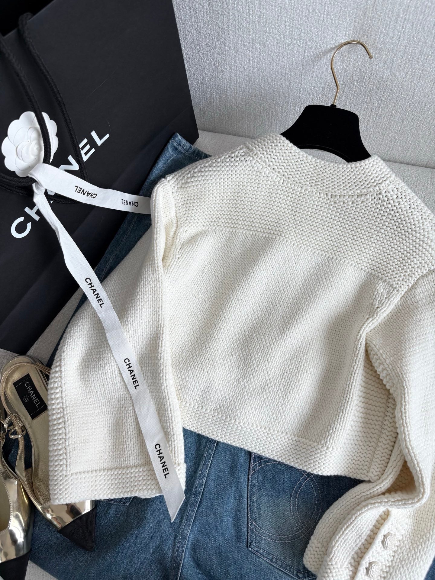 Cardigan fleuri double face