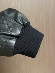 Veste en cuir gaufré