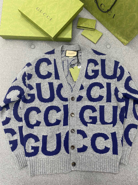 Intarsien-Cardigan aus Wolle