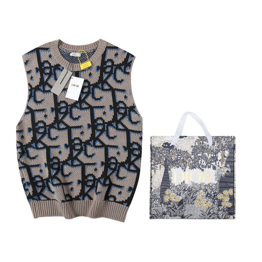 Jacquard-Westenpullover