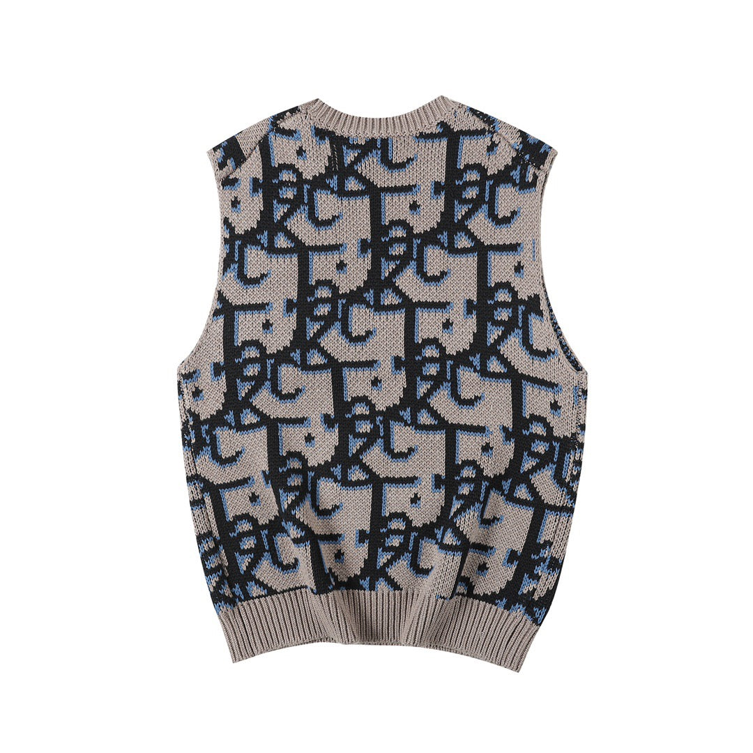 Jacquard-Westenpullover