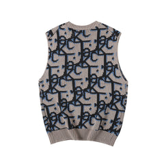 Jacquard vest sweater