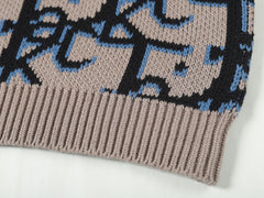 Jacquard vest sweater
