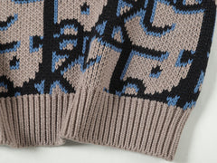 Jacquard vest sweater