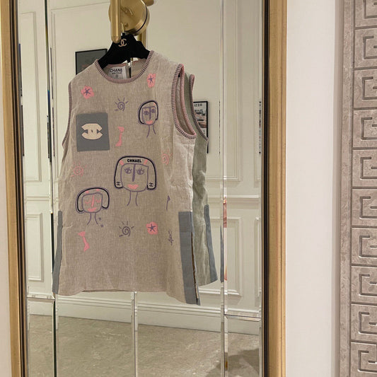 Intage-Serie Leinen Verspielte Kontrastfarben