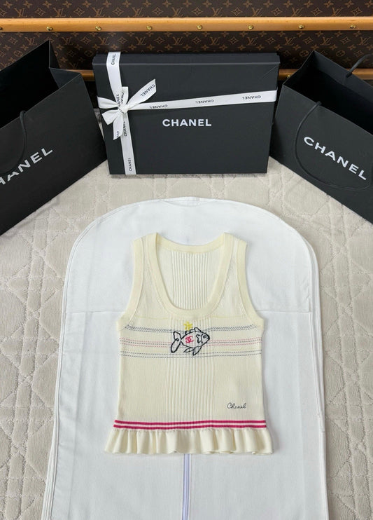 25P Fish knitted vest camisole