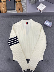 TB classic four-stripe V-neck cardigan