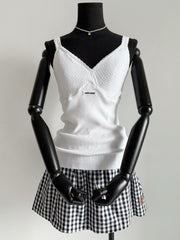 Egyptian cotton mm stretch knit vest
