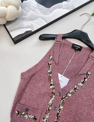 25SS new beaded knitted vest