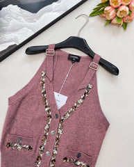 25SS new beaded knitted vest