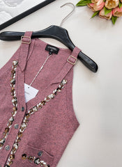 25SS new beaded knitted vest