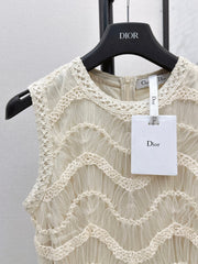 C 25Ss Spring and Summer Latest Heavy Weaving Lace Splicing Tulle Dress