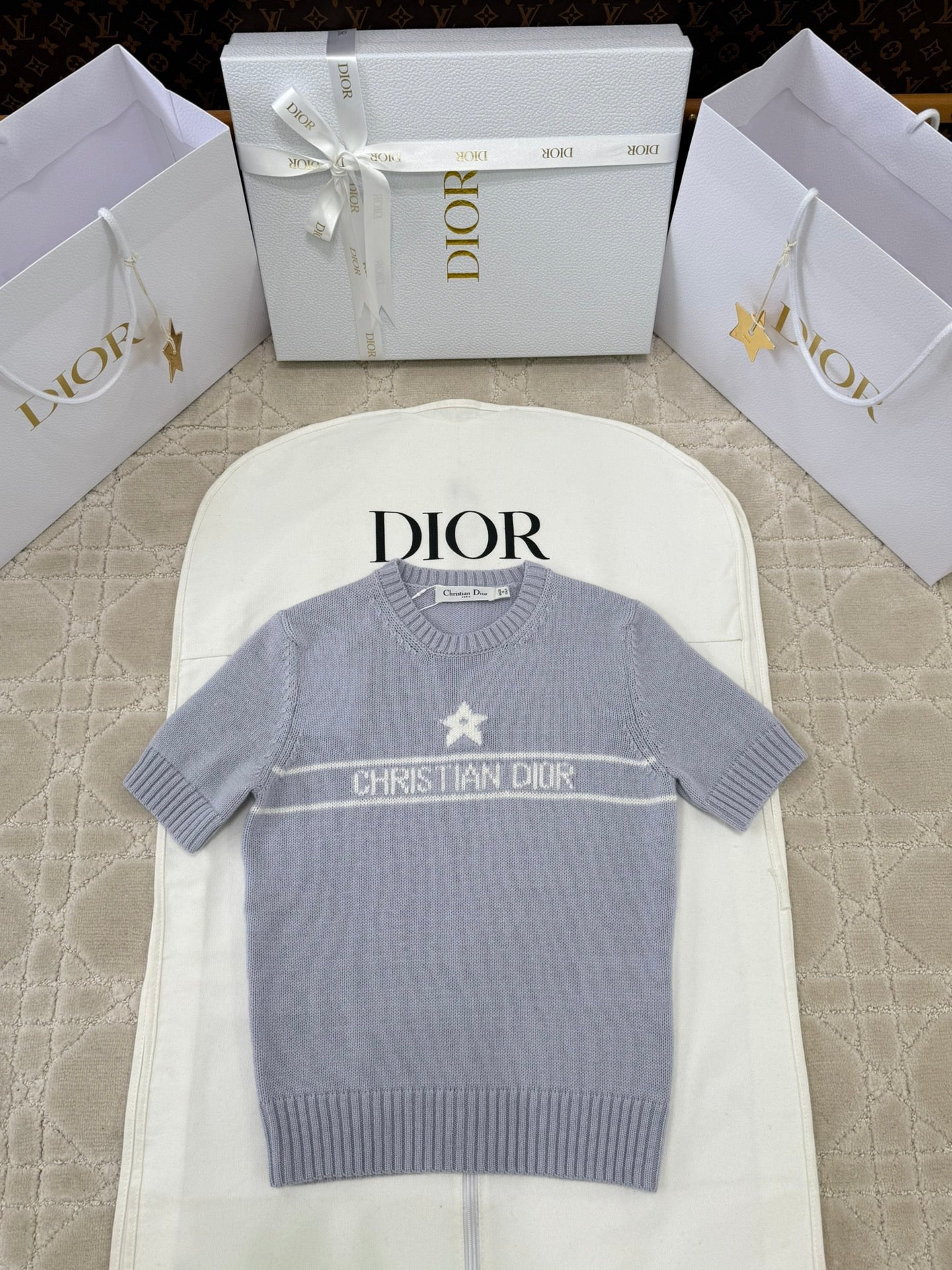 New five-pointed star knitted short sleeves