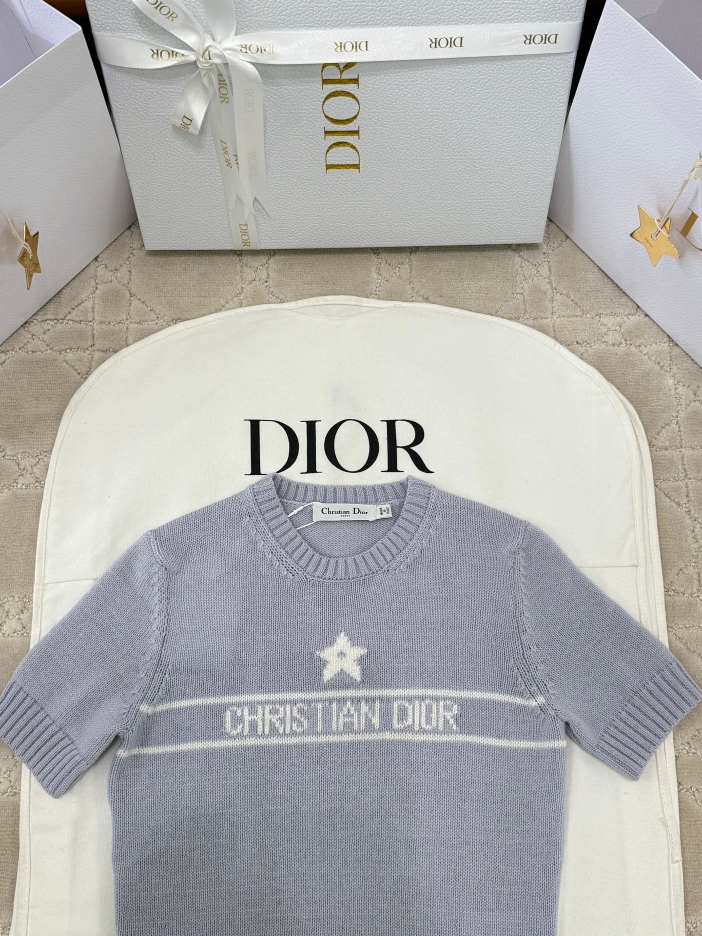 New five-pointed star knitted short sleeves