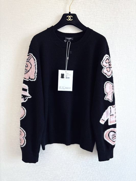 Cartoon Doll Cashmere Round Neck Long Sleeve
