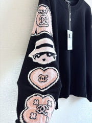 Cartoon Doll Cashmere Round Neck Long Sleeve