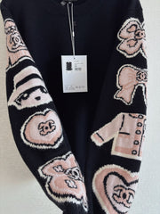 Cartoon Doll Cashmere Round Neck Long Sleeve