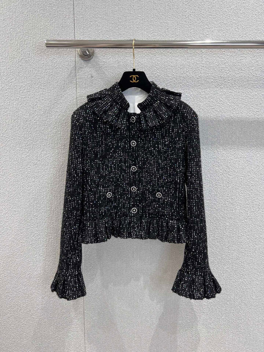 French palace style sequined ruffled jacket + skirt