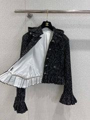 French palace style sequined ruffled jacket + skirt
