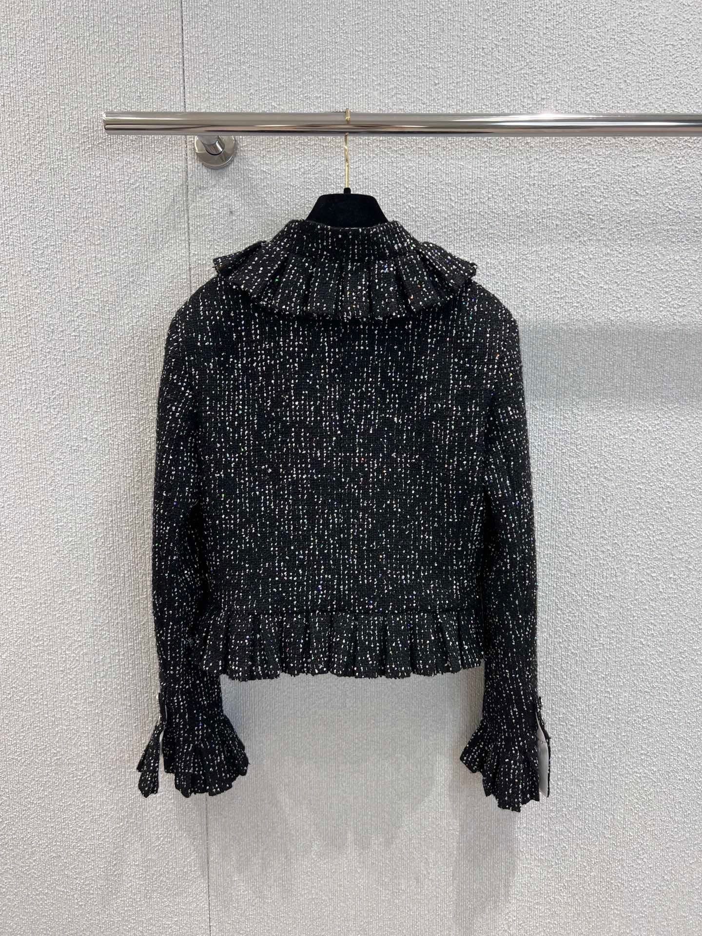 French palace style sequined ruffled jacket + skirt