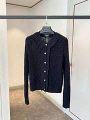Lace knitted cardigan coat