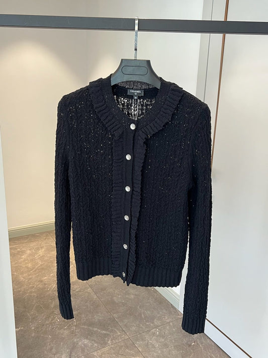 Lace knitted cardigan coat