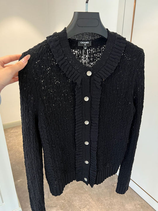 Lace knitted cardigan coat
