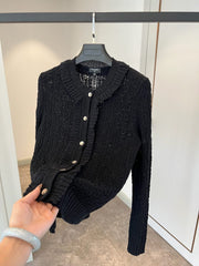 Lace knitted cardigan coat