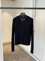 Lace knitted cardigan coat