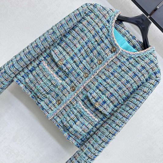 Braided dress jacket with binding hem