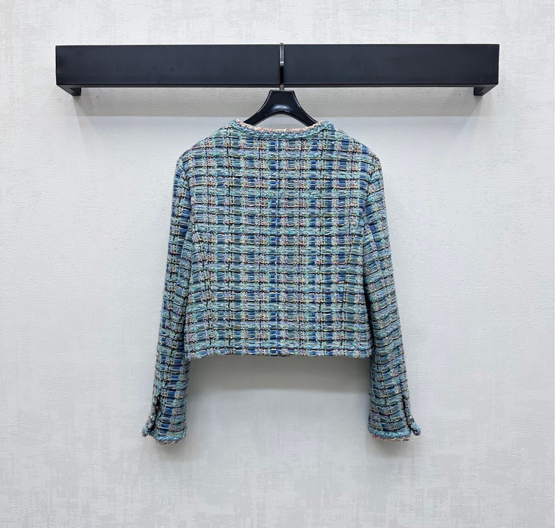 Geflochtene Anzugjacke mit eingefasstem Saum