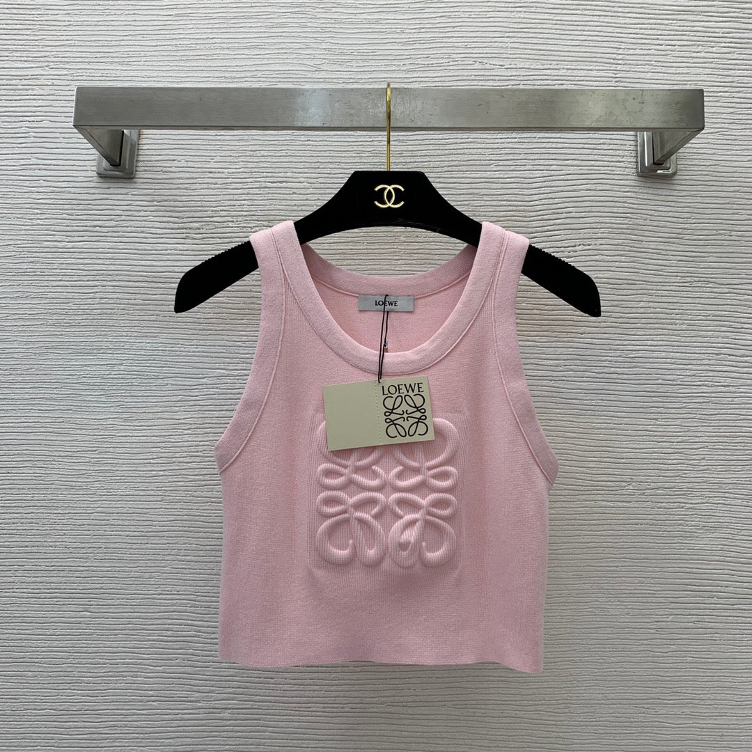 Embossed slim-fit stretch-knit vest
