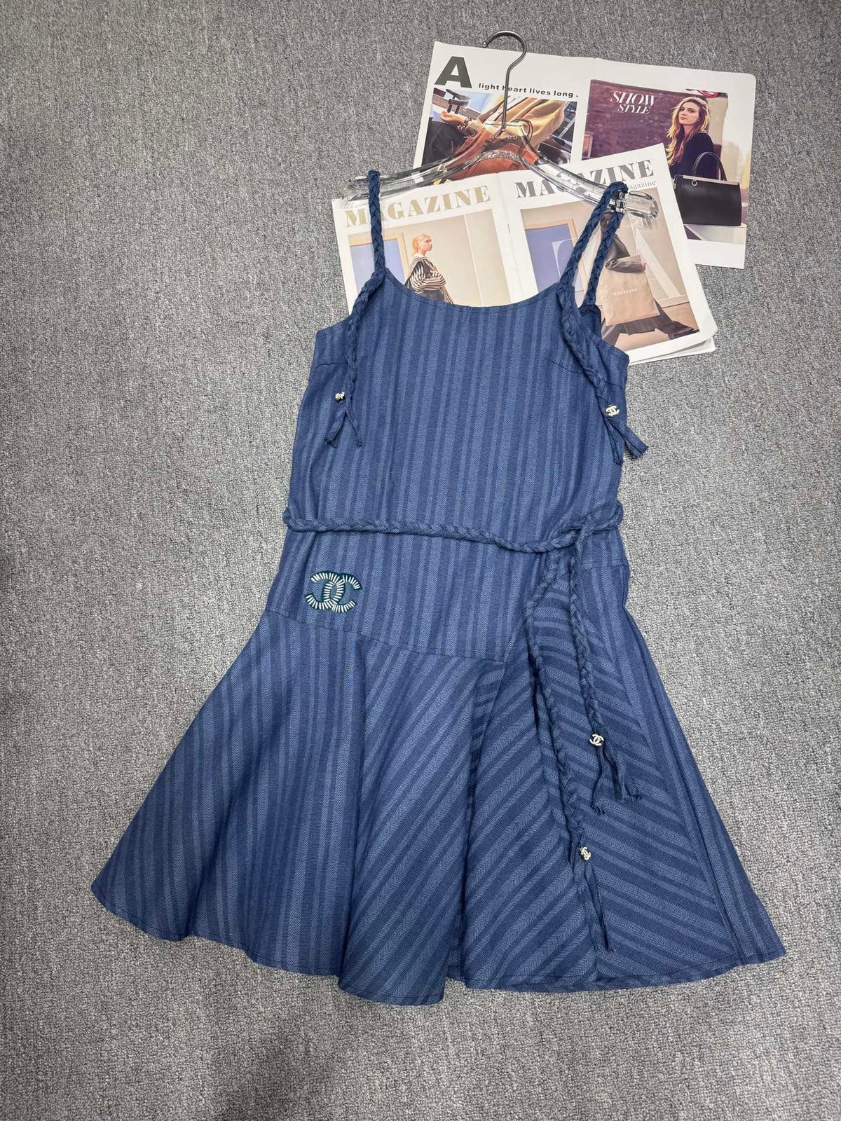 irregular hem suspender dress