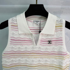 Knitted lapel vest