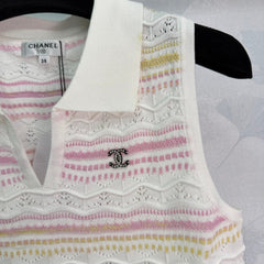Knitted lapel vest