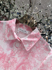 Short-sleeved printed long skirt