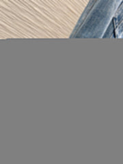 Banded hem gradient denim vest dress