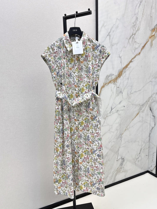 Floral print sleeveless dress