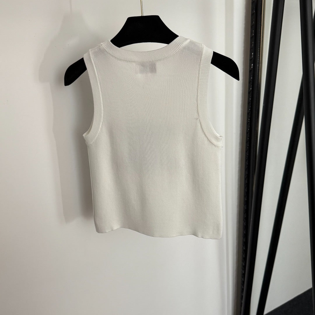 Slim-Fit-Strickweste mit Skizzenstickerei