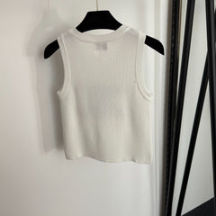 Sketch embroidered slim-fit knit vest