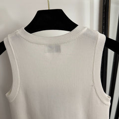 Sketch embroidered slim-fit knit vest