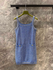 Heavy Retro Cable Knitted Sling Dress