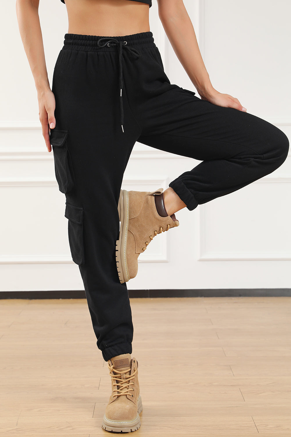 cargo drawstring sweat pants