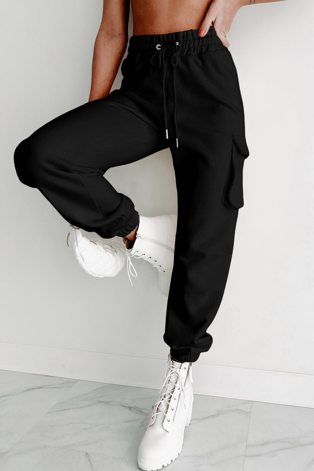 cargo drawstring sweat pants