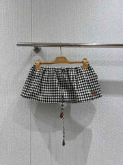 Black & White Gingham Mini Skirt