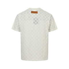 flocked checkerboard short sleeves